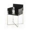 Chairs Dining Room Chairs - 34" Black Eco-Leather and Stainless Steel Dining Chair HomeRoots