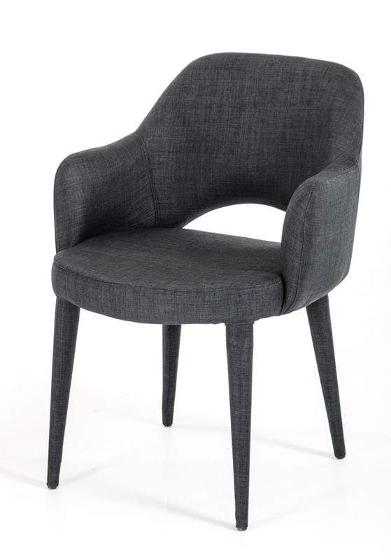 Chairs Dining Room Chairs - 34" Dark Grey Fabric and Metal Dining Chair HomeRoots