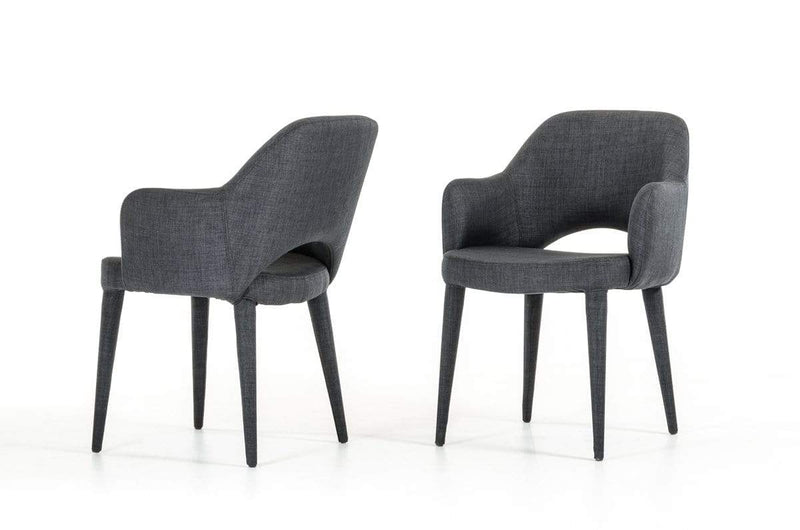 Chairs Dining Room Chairs - 34" Dark Grey Fabric and Metal Dining Chair HomeRoots