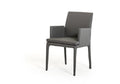 Chairs Dining Room Chairs - 34" Grey Leatherette and Metal Dining Chair HomeRoots