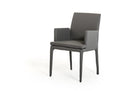 Chairs Dining Room Chairs - 34" Grey Leatherette and Metal Dining Chair HomeRoots