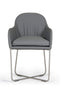 Chairs Dining Room Chairs - 34" Grey Leatherette and Steel Dining Chair HomeRoots