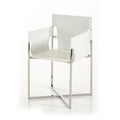 Chairs Dining Room Chairs - 34" White Eco-Leather and Stainless Steel Dining Chair HomeRoots