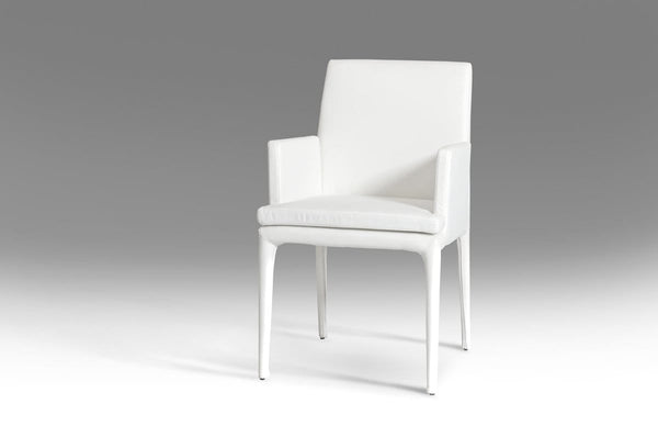 Chairs Dining Room Chairs - 34" White Leatherette and Metal Dining Chair HomeRoots