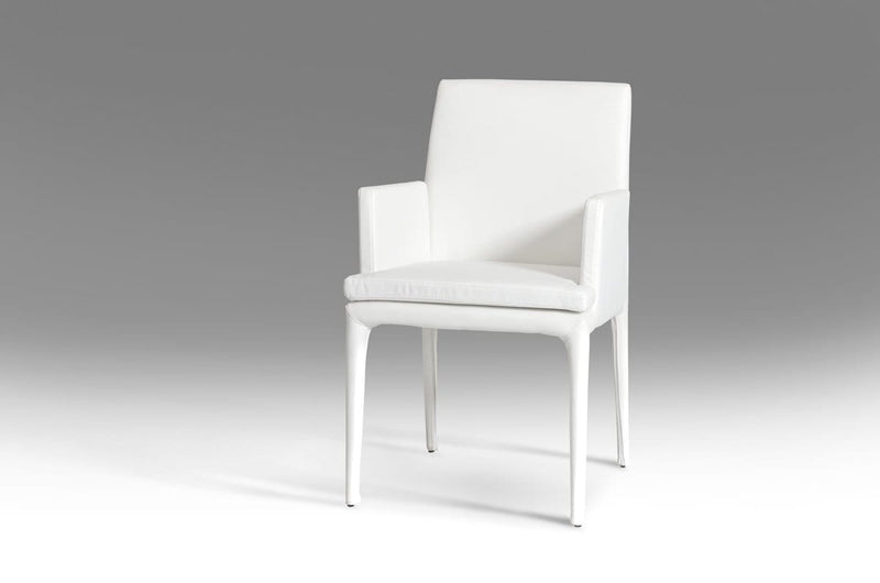 Chairs Dining Room Chairs - 34" White Leatherette and Metal Dining Chair HomeRoots