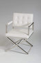 Chairs Dining Room Chairs - 35" White Leatherette and Stainless Steel Dining Chair HomeRoots