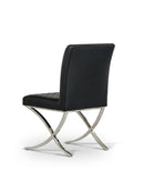 Chairs Dining Room Chairs - 36" Black Leatherette and Stainless Steel Dining Chair HomeRoots
