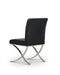 Chairs Dining Room Chairs - 36" Black Leatherette and Stainless Steel Dining Chair HomeRoots