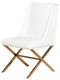 Chairs Dining Room Chairs - 37" White Leatherette and Rose gold Steel Dining Chair HomeRoots