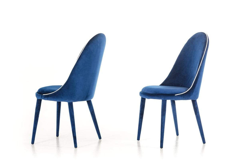 Chairs Dining Room Chairs - 38" Blue and White Fabric and Metal Dining Chair HomeRoots