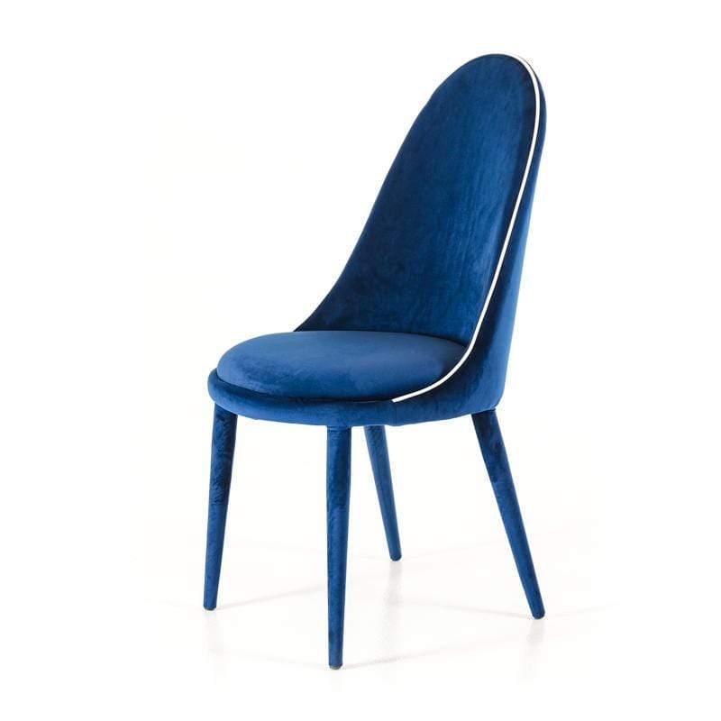 Chairs Dining Room Chairs - 38" Blue and White Fabric and Metal Dining Chair HomeRoots