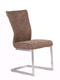 Chairs Dining Room Chairs - 39" Brown Fabric and Steel Dining Chair HomeRoots