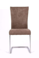 Chairs Dining Room Chairs - 39" Brown Fabric and Steel Dining Chair HomeRoots
