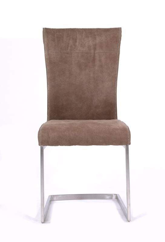 Chairs Dining Room Chairs - 39" Brown Fabric and Steel Dining Chair HomeRoots