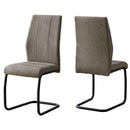 Chairs Dining Room Chairs - 40'.5" x 34'.5" x 77'.5" Taupe, Black, Foam, Metal, Polyester - Dining Chairs 2pcs HomeRoots