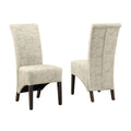 Chairs Dining Room Chairs - 46" x 38" x 81" Beige, Cappuccino, Foam, Particle Board, Solid Wood, Linen - Dining Chairs 2pcs HomeRoots
