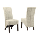 Chairs Dining Room Chairs - 46" x 38" x 81" Beige, Cappuccino, Foam, Particle Board, Solid Wood, Linen - Dining Chairs 2pcs HomeRoots