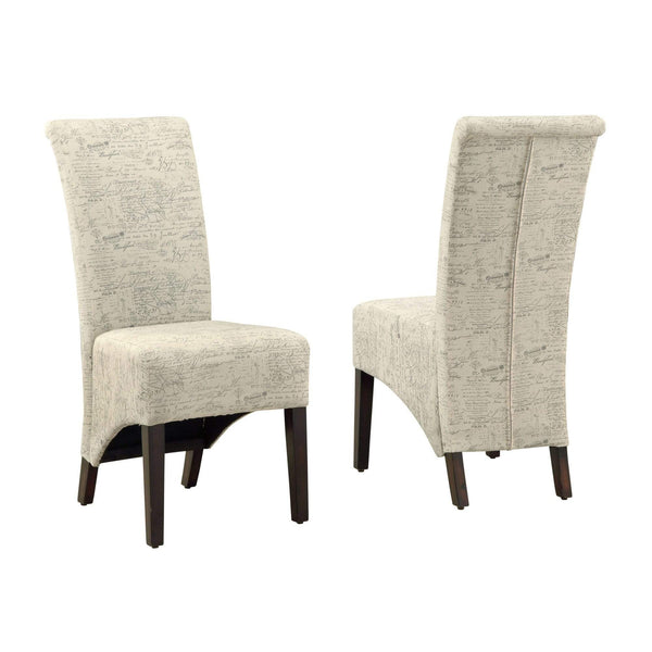 Chairs Dining Room Chairs - 46" x 38" x 81" Beige, Cappuccino, Foam, Particle Board, Solid Wood, Linen - Dining Chairs 2pcs HomeRoots