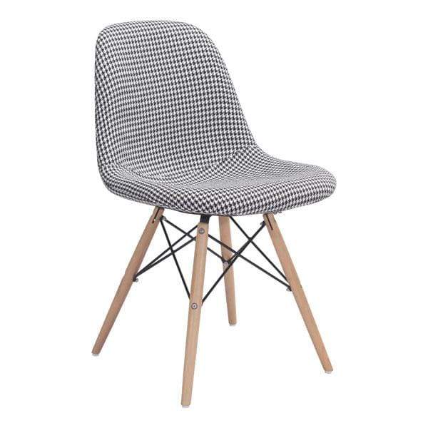 Chairs Dining Room Chairs - Dining Chair Hounds tooth - Polyester Linen Beech Wood, Metal HomeRoots