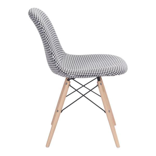 Chairs Dining Room Chairs - Dining Chair Hounds tooth - Polyester Linen Beech Wood, Metal HomeRoots