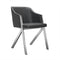 Chairs Dining Room Chairs - Two 29" Grey Leatherette and Steel Dining Chairs HomeRoots