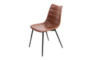 Chairs Dining Room Chairs - Two 32" Brown Leatherette and Iron Dining Chairs HomeRoots