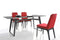 Chairs Dining Room Chairs - Two 35" Red Linen Fabric and Metal Dining Chairs HomeRoots