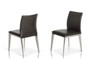 Chairs Dining Room Chairs - Two 36" Dark Grey Leatherette and Metal Dining Chair HomeRoots