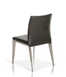 Chairs Dining Room Chairs - Two 36" Dark Grey Leatherette and Metal Dining Chair HomeRoots
