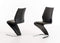 Chairs Dining Room Chairs - Two 37" Black Leatherette and Steel Dining Chairs HomeRoots