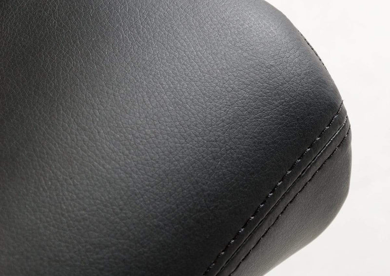 Chairs Dining Room Chairs - Two 37" Black Leatherette and Steel Dining Chairs HomeRoots