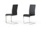 Chairs Dining Room Chairs - Two 38" Black Leatherette and Metal Dining Chairs HomeRoots