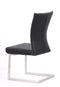 Chairs Dining Room Chairs - Two 38" Black Leatherette and Steel Dining Chairs HomeRoots