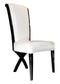 Chairs Dining Room Chairs - Two 43.5" White Leatherette and Black Wood Dining Chairs with X Shaped Rear Legs HomeRoots