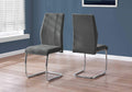 Chairs Dining Room Chairs - Two 77.5" Dark Grey Velvet, Chrome Metal, and Foam Dining Chairs HomeRoots