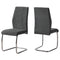 Chairs Dining Room Chairs - Two 77.5" Dark Grey Velvet, Chrome Metal, and Foam Dining Chairs HomeRoots
