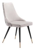 Chairs Dining Table Chairs - 20.5" x 24.6" x 34.8" Gray, Velvet, Stainless Steel, Dining Chair - Set of 2 HomeRoots