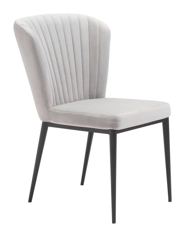 Chairs Dining Table Chairs - 22.4" x 23.6" x 33.9" Gray, Velvet, Stainless Steel, Dining Chair - Set of 2 HomeRoots