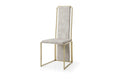 Chairs Dining Table Chairs - 22" X 18" X 40" Natural Faux Leather / Metal Dining Chair HomeRoots