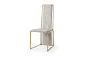 Chairs Dining Table Chairs - 22" X 18" X 40" Natural Faux Leather / Metal Dining Chair HomeRoots