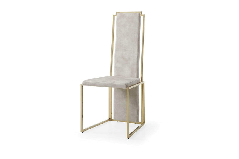 Chairs Dining Table Chairs - 22" X 18" X 40" Natural Faux Leather / Metal Dining Chair HomeRoots
