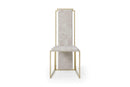 Chairs Dining Table Chairs - 22" X 18" X 40" Natural Faux Leather / Metal Dining Chair HomeRoots