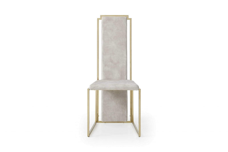 Chairs Dining Table Chairs - 22" X 18" X 40" Natural Faux Leather / Metal Dining Chair HomeRoots