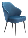 Chairs Dining Table Chairs - 23.2" x 25.2" x 34.6" Navy, Velvet, Steel, Dining Chair HomeRoots