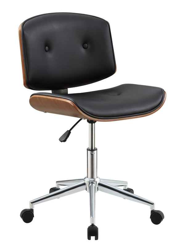 Chairs Ergonomic Office Chair - 20" X 22" X 31" Black And Walnut Office Chair HomeRoots