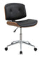Chairs Ergonomic Office Chair - 20" X 22" X 31" Black And Walnut Office Chair HomeRoots