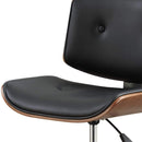 Chairs Ergonomic Office Chair - 20" X 22" X 31" Black And Walnut Office Chair HomeRoots