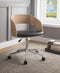 Chairs Ergonomic Office Chair - 21" X 20" X 29-34" White Leatherette And Beech Office Chair HomeRoots