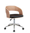 Chairs Ergonomic Office Chair - 21" X 20" X 29-34" White Leatherette And Beech Office Chair HomeRoots