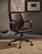 Chairs Ergonomic Office Chair - 22" X 26" X 35-3" Distressed Chocolate Top Grain Leather Executive Office Chair HomeRoots